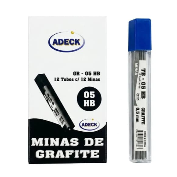 Grafite HB 0,5 mm  ADECK - 12 unidades