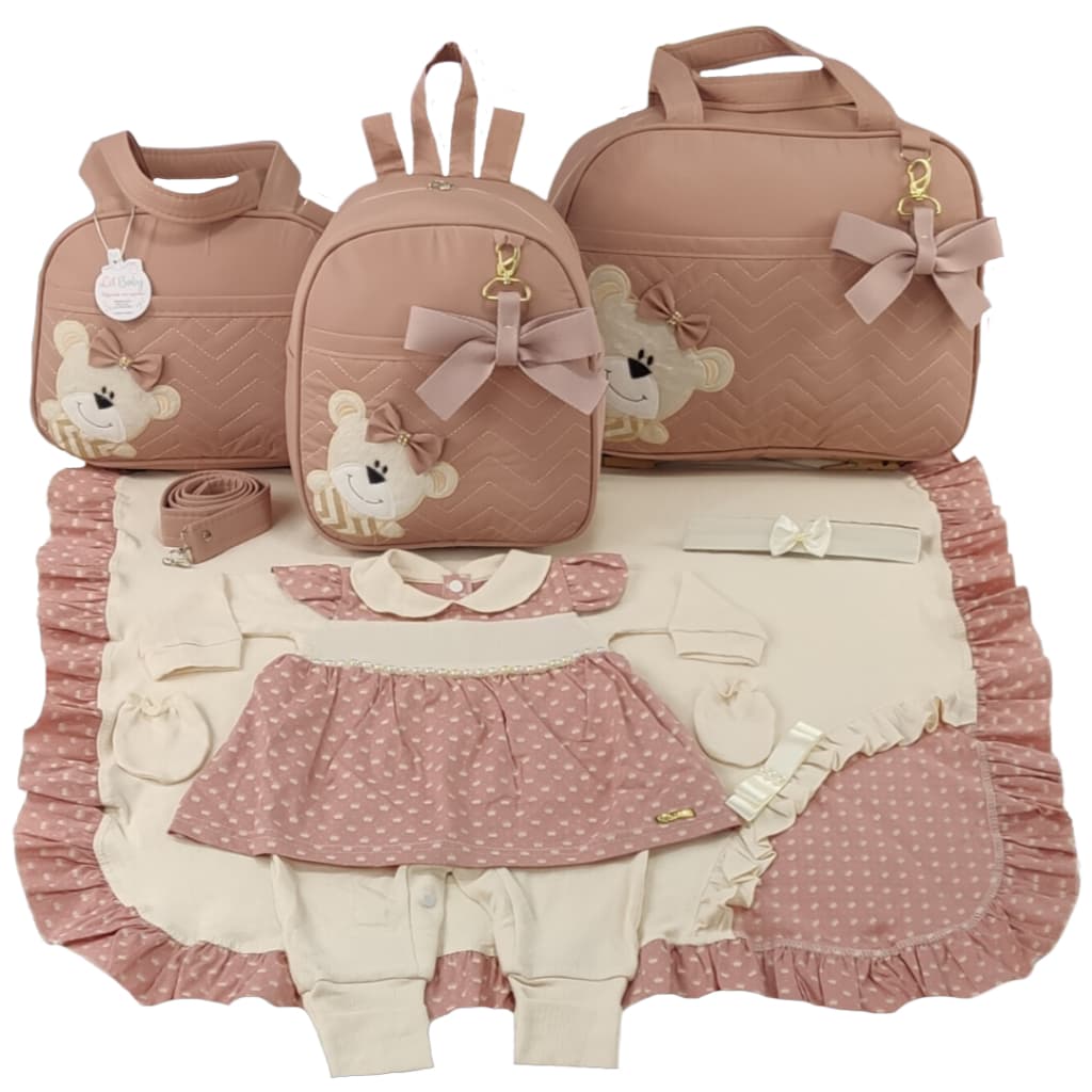 Kit Bolsa Maternidade Menina Varias Cores + Saida Maternidade
