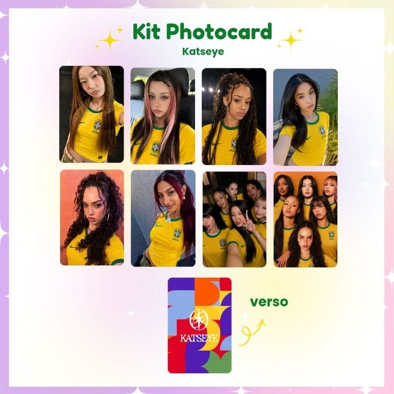 Kit 8 Photocards KATSEYE Brasil Copa do Mundo 2026 - Photocard Fanmade fotos prontas (LEIA A DESCRIÇÃO)