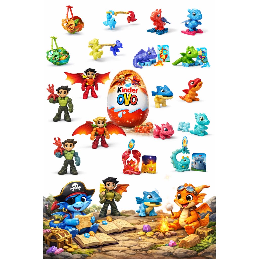 Brinquedo Coleção Dragões Kinder Ovo