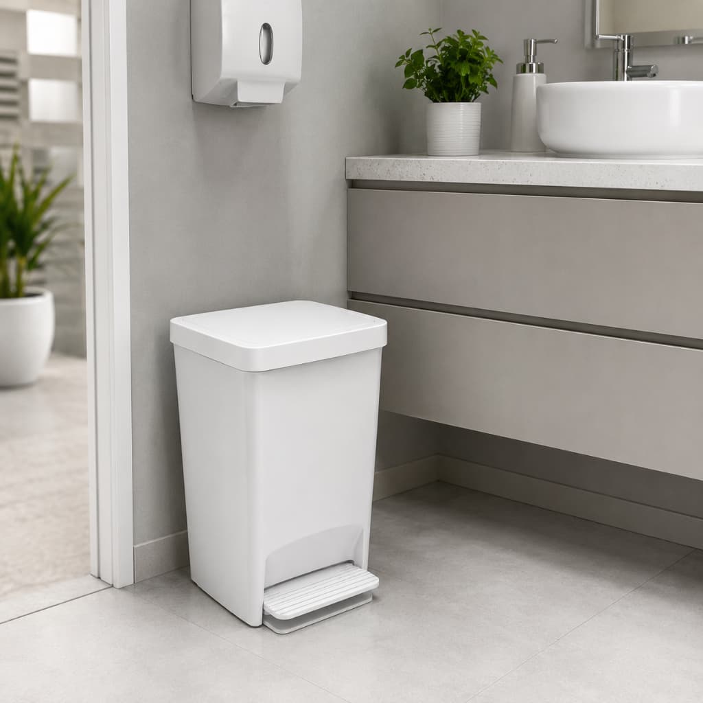 Lixeira Smart Com Pedal 25L Branca Crippa – Moderna, Higiênica e Resistente