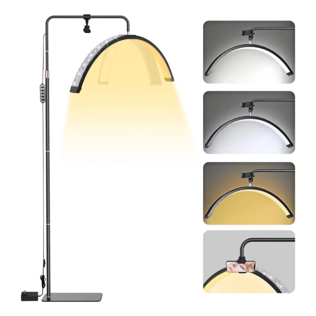 Luminária Led Meia Lua Estética 3 Cor Light Com Diamante