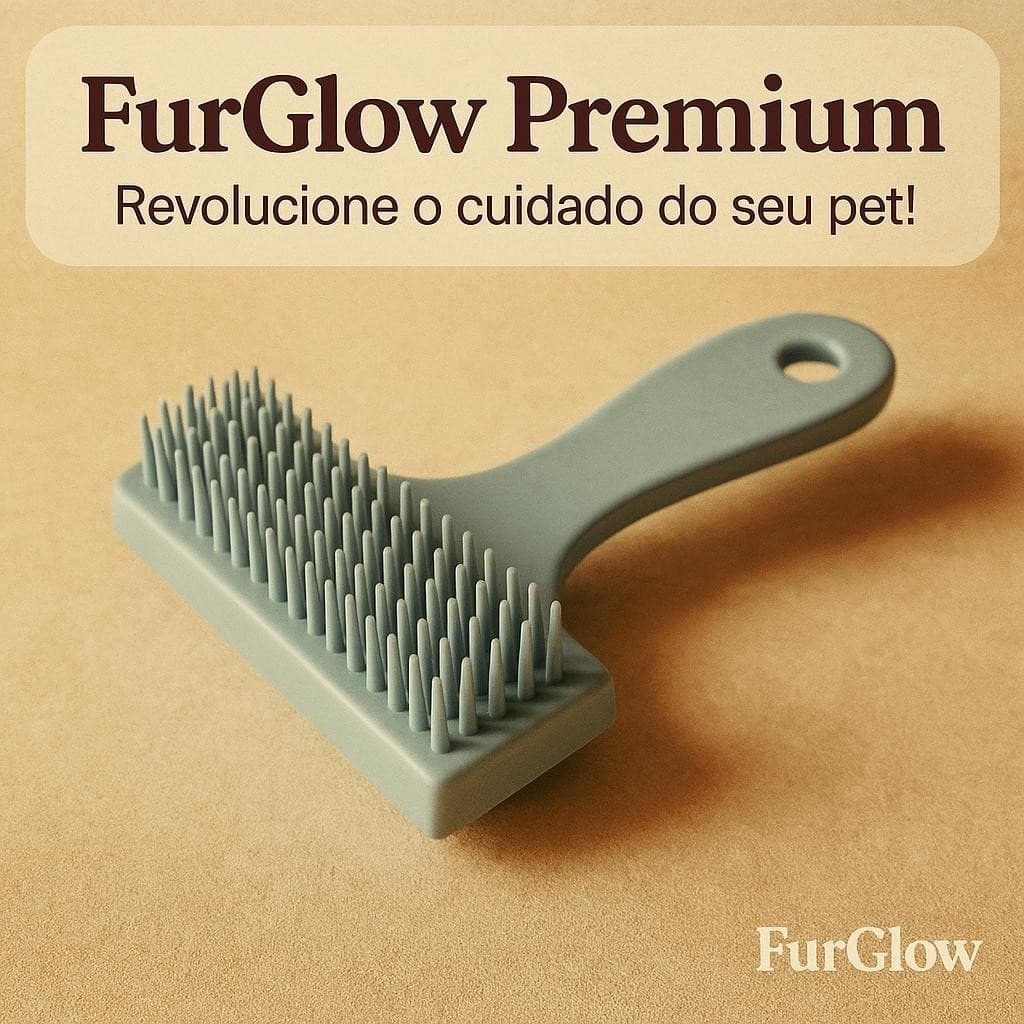 Escova Pet Cuidado Pelagem Brilhante Cães Gatos Ergonomica