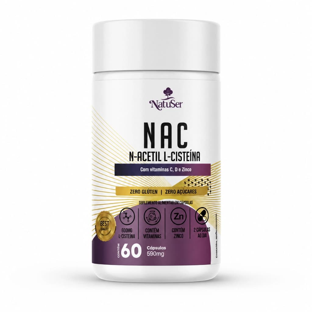 NAC N-Acetil L-Cisteína 600mg Natuser 60 Cápsulas
