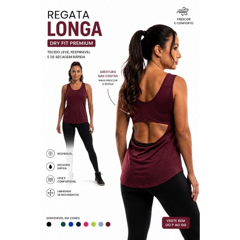 Regata Feminina Fitness Costas Aberta Cavada Academia Treino TapaBumbum
