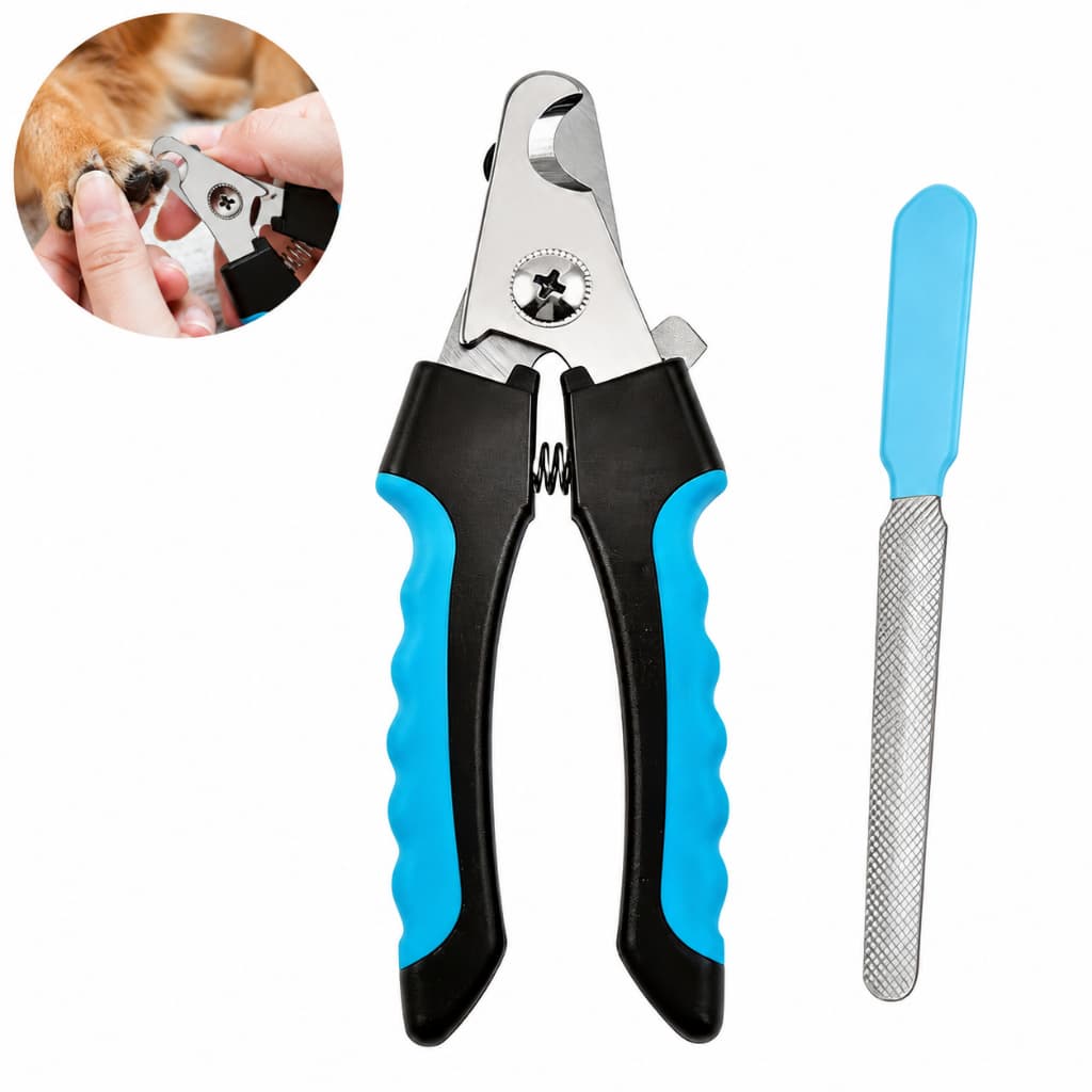 2 Peças Alicate Cortador de Unha Cães Gatos Profissional com Lixa Ergonômico