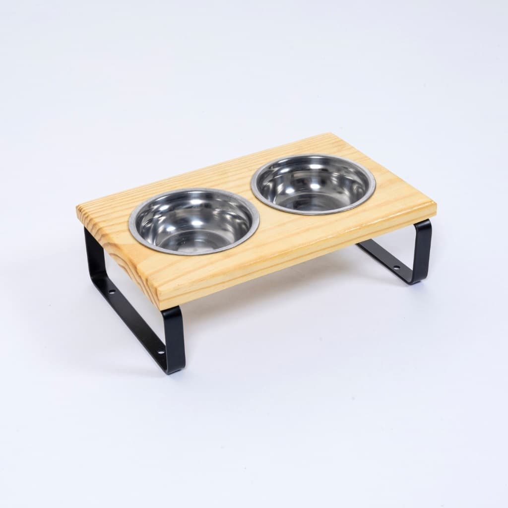 Comedouro Suporte Duplo Elevado Comedouro Bebedouro Alimentador Pet Cachorro Gato Comedor Pote Inox Tigela