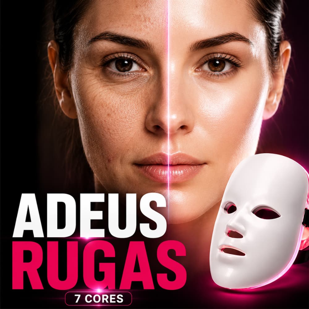 DermaLux 7D Máscara Facial LED 7 Cores Rejuvenescedora Anti Acne Clareadora Fototerapia Premium USB