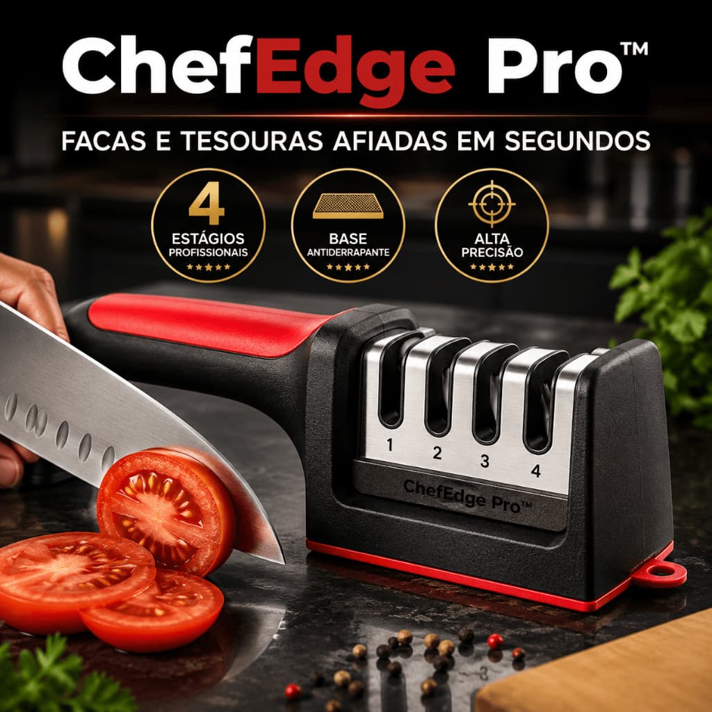 Amolador Afiador de Facas e Tesouras Profissional 4 Níveis Alta Precisão