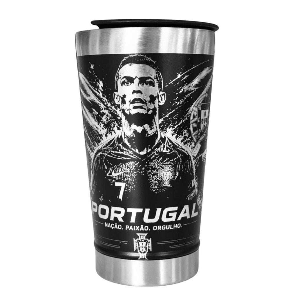 🇵🇹⚽🔥 Copo Térmico 473Ml Tema CR7 Portugal Gravação a Laser 360º Presente Criativo ideal
