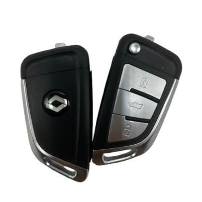 Chave Canivete Positron Flex Renault Modelo B29 Com Botões Em Aço Inox escovados