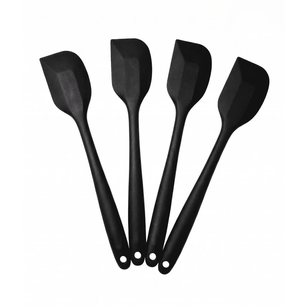 Kit 4 Espatula Silicone Preta 27cm Pão Duro Cozinha