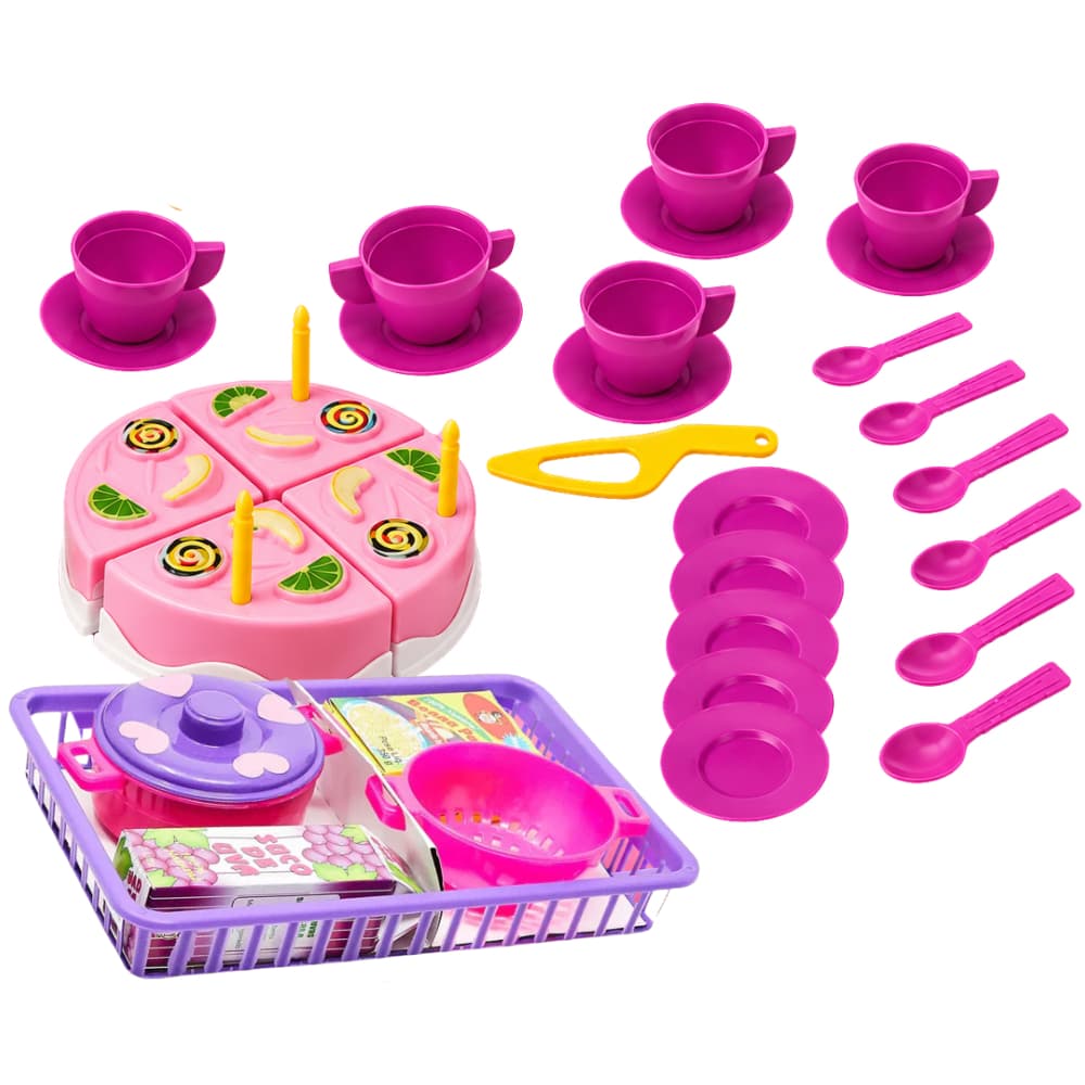 Kit Hora do Café Brinquedo Infantil Panelinhas Comidinha Bolinho Aniversário Menina Menino Educativo