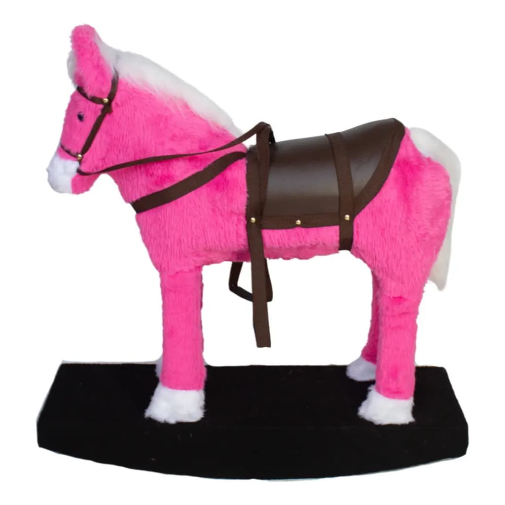 cavalinho brinquedo infantil de montar madeira revestido de pelucia Ponei