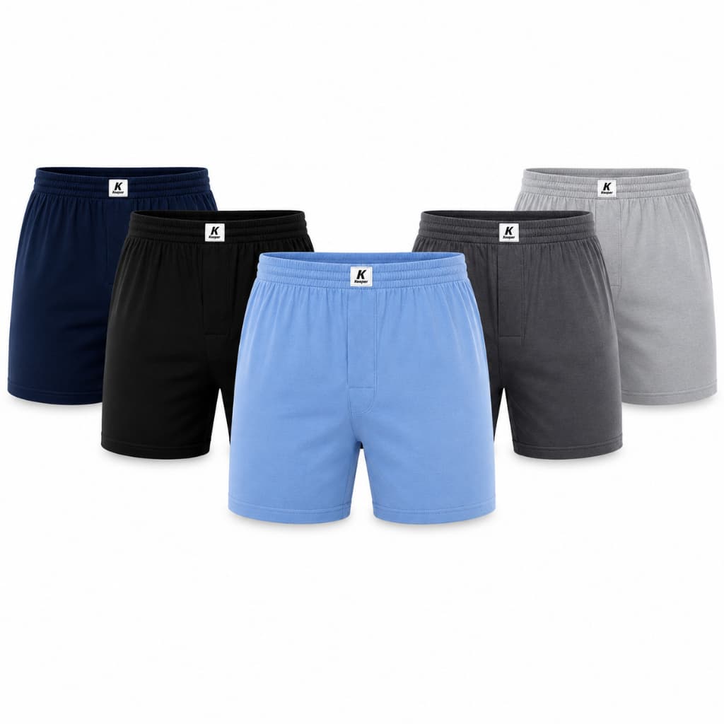 Kit 5 Cuecas Samba Canção Algodão Lisa Keeper Todas as Cores