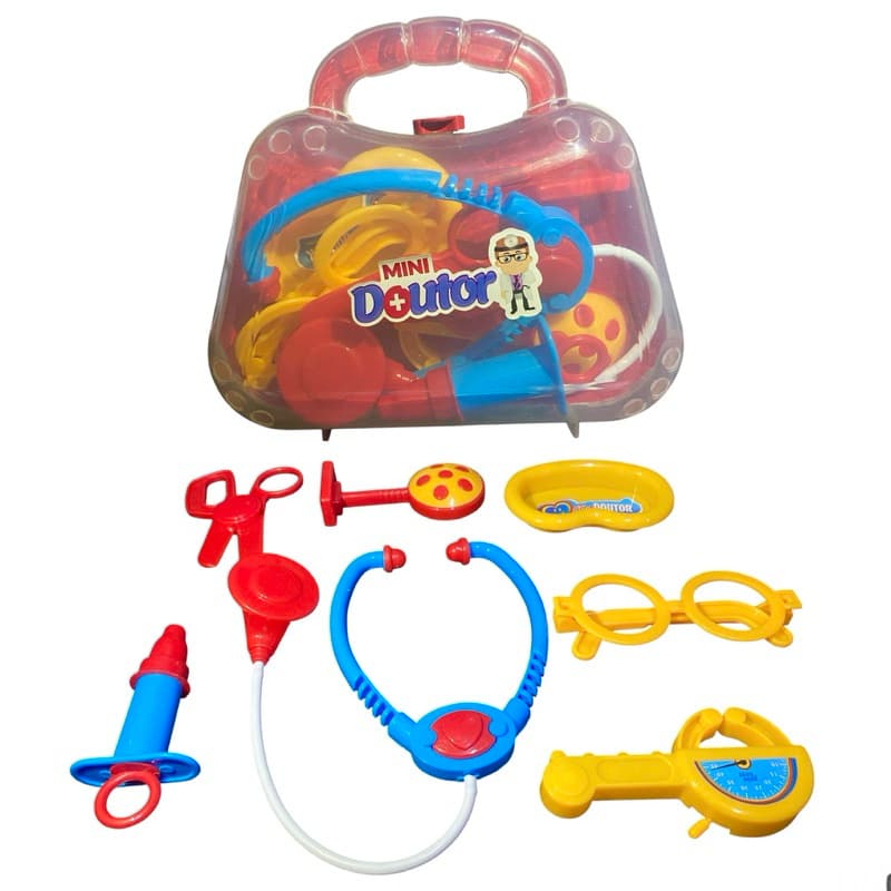 Maleta Mini Médico Vermelha Brinquedo Educativo de Profissões