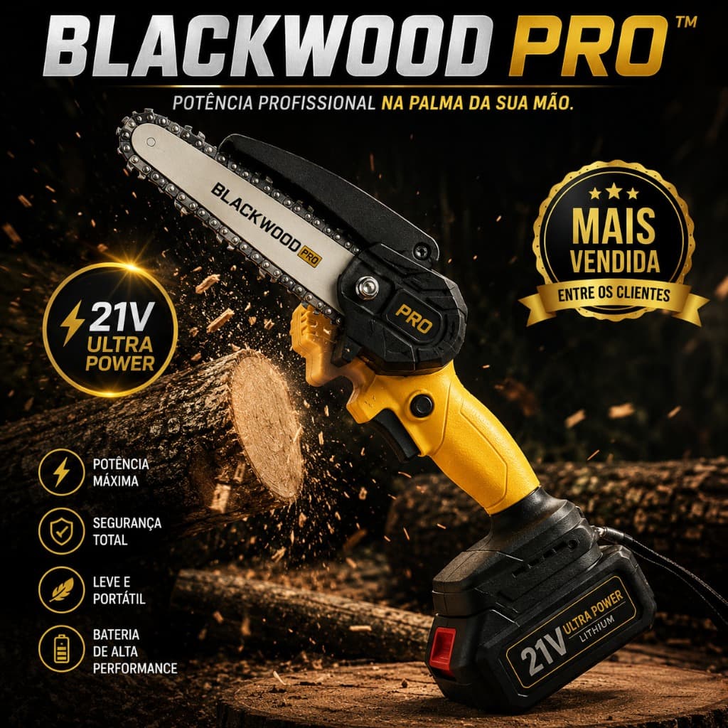 Mini Motosserra Portatil 6 Polegadas Bateria Recarregavel Bivolt Potente