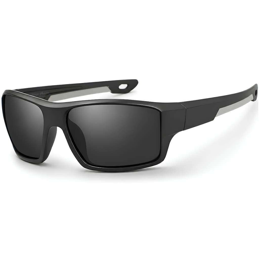 Óculos de Sol Masculino Polarizado Com Proteção UV400 Esportivo Armação Preto Fosco Grande Original Village Heaven 9940