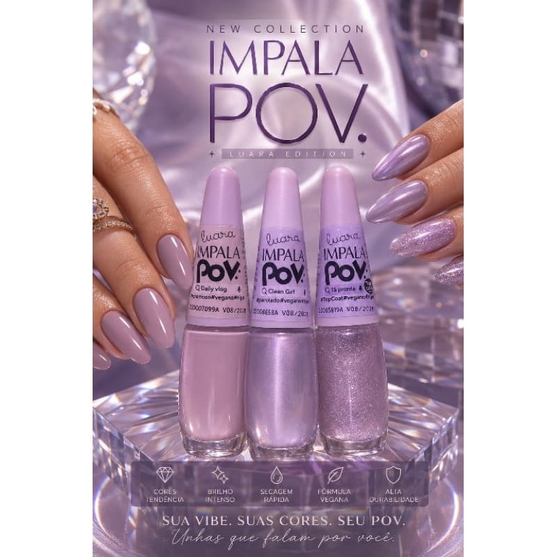 Kit Impala POV Luara Clean Girl Glitter Trend 3 Cores