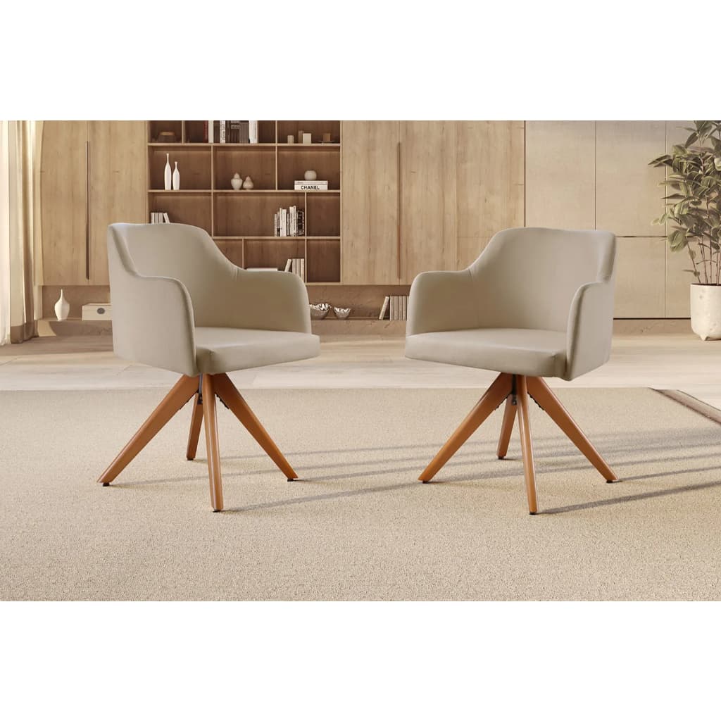 Conjunto 2 Poltronas Decorativa Giratoria Eros - Gustavo Decor