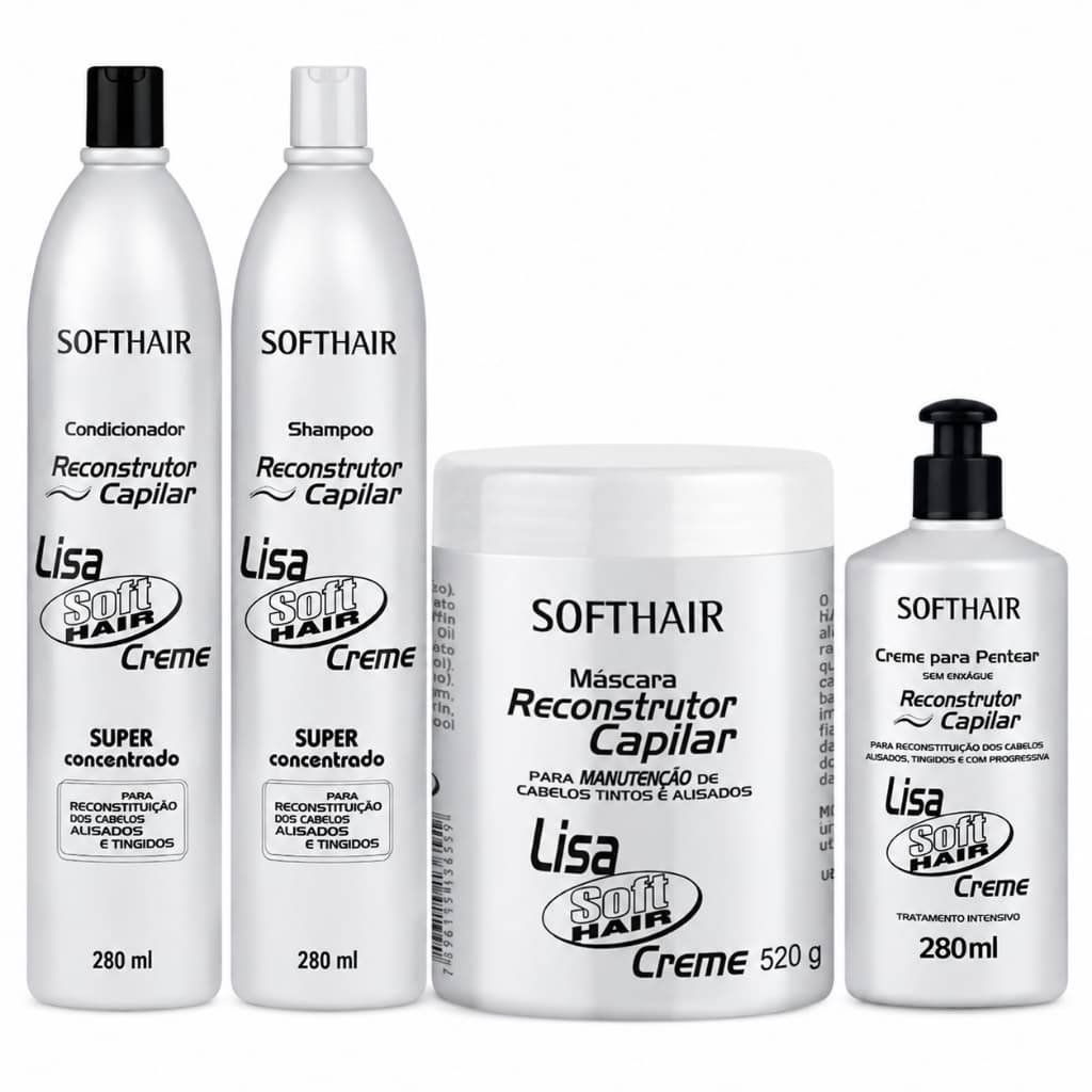 Kit Lisa Creme Reconstrutor Shampoo+condicionador+mascara+creme de Pentear