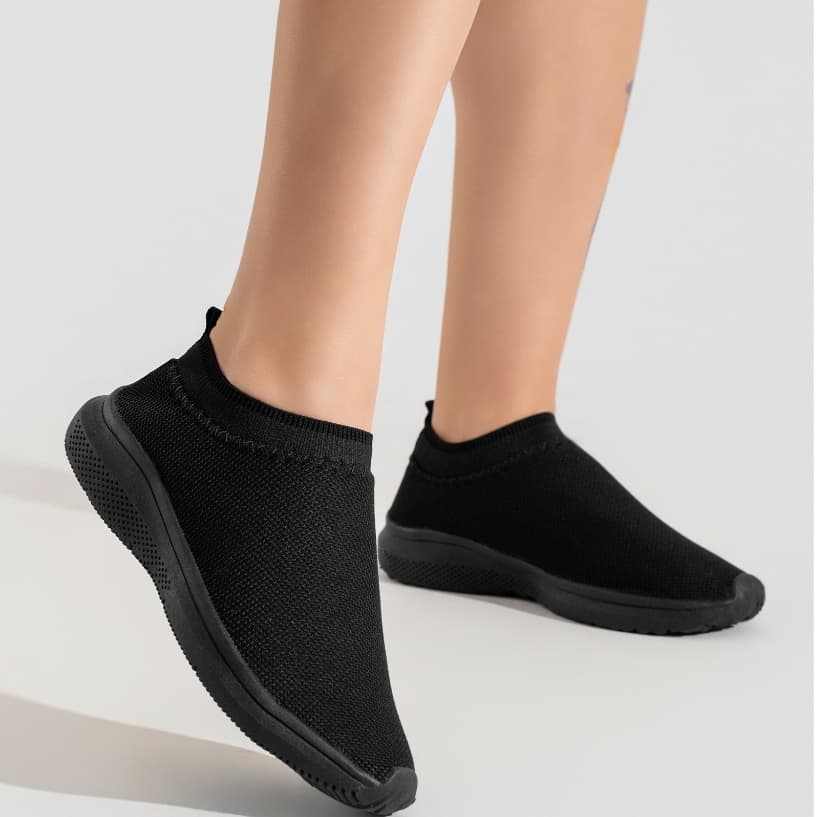 Tênis Meia Feminino Calce Fácil Botinha Ortopédico Esportivo Sneaker Slip On Casual confortável Academia Dia Dia
