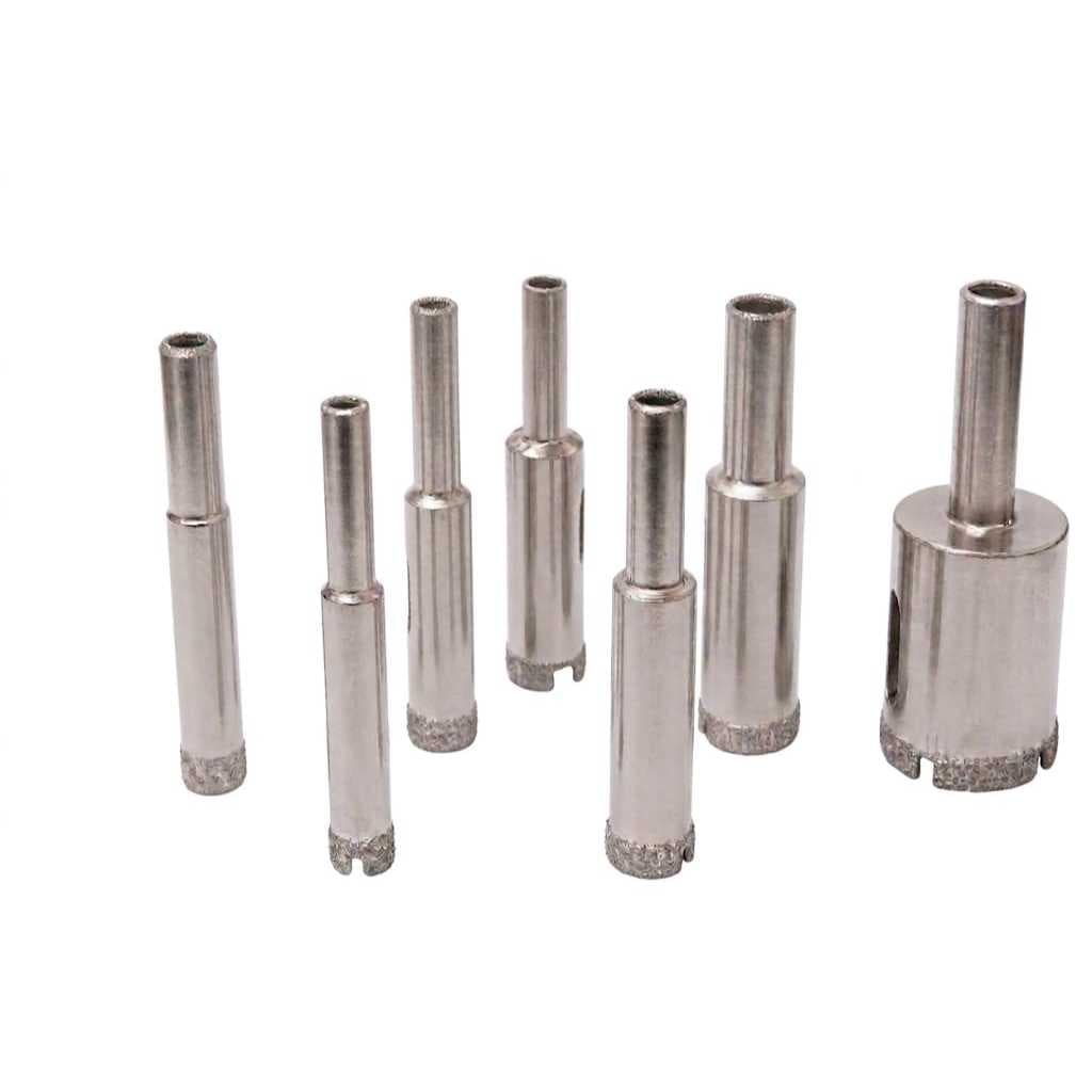 Kit 7 Serra Copo Brocas Diamantadas 3 4 5 6 8 16 25mm Vidro