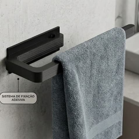 Kit Banheiro Porta Papel Higiênico E Toalha de rosto | Adesivo Sem Furar | estilo Minimalista