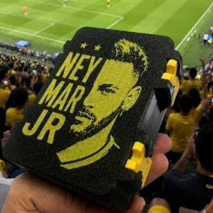 Caixa Porta Figurinha Copa NEYMAR JR / MESSI / CR7 - Estojo Organizador de Figurinhas cabe 200