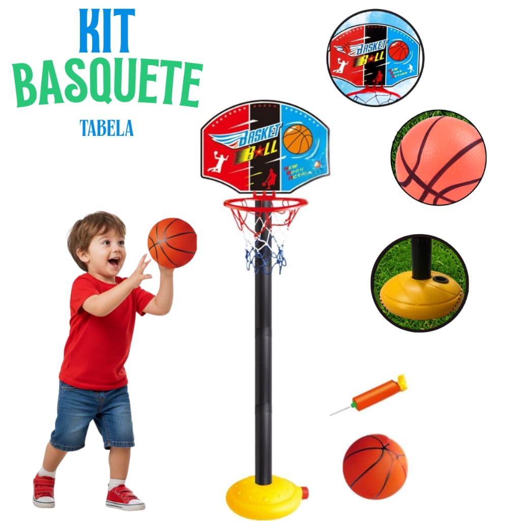 Brinquedo Tabela De Basquete C/ Base Estável Para Água Areia 115cm