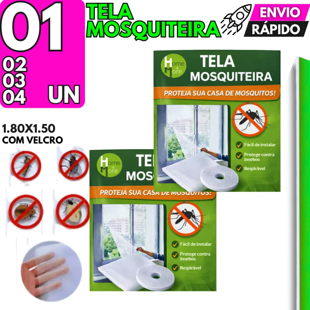 Tela Mosquiteiro 4/3/2/1 Janela Ajustável 1.80x1.50 Insetos Mosquito Dengue Barata Rede Proteção