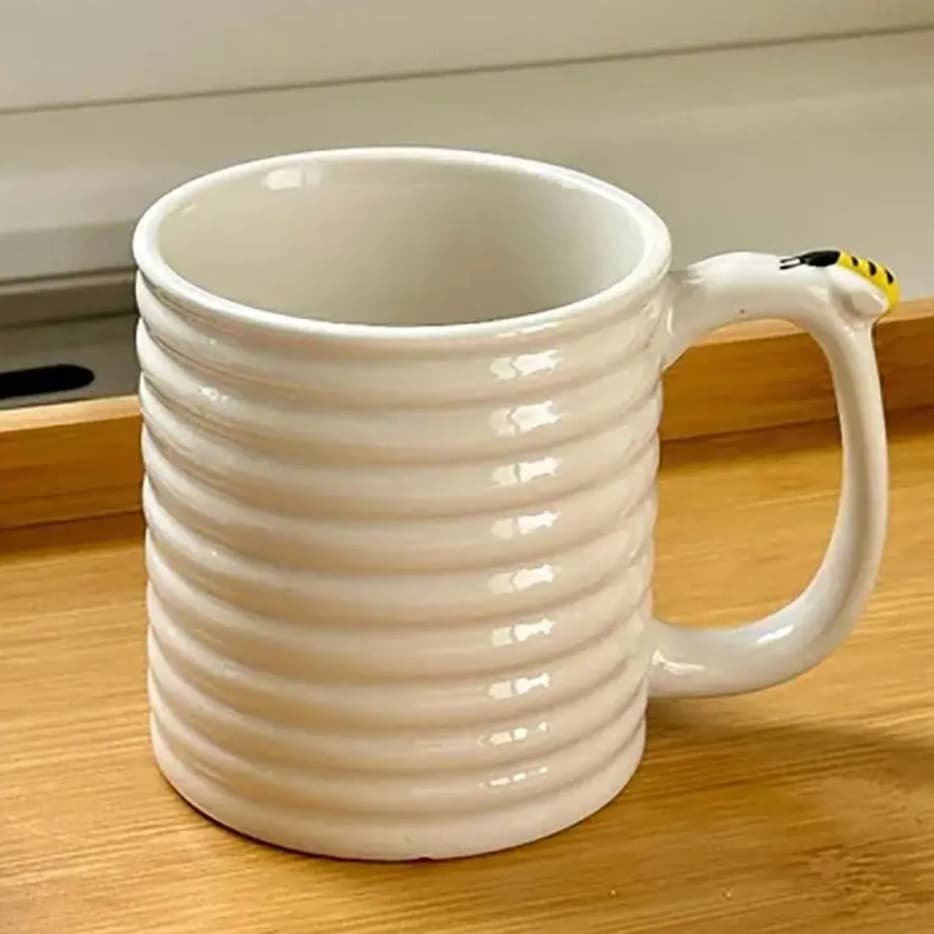 Caneca De Porcelana Para Chá Abelha Bee Hauskraft 300ml