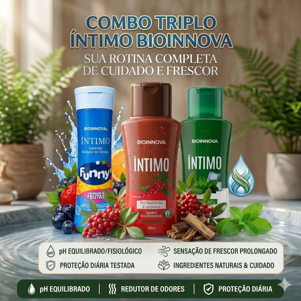 Combo 3 Sabonetes Íntimos Barbatimão e Aroeira, Menta e Funny Leve Mais Pague Menos