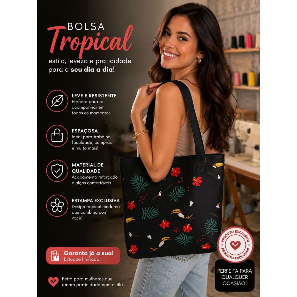 Bolsa Sacola Praia Estampada