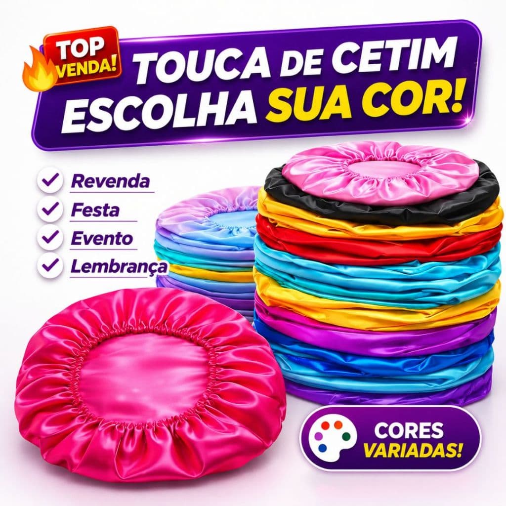 Kit 10 Toucas de Cetim Para Dormir Anti Frizz Day After