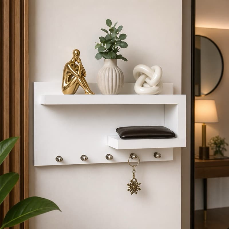 Porta-Chaves de Parede em MDF Branco TX 15mm – Organização e Elegância para sua Casa