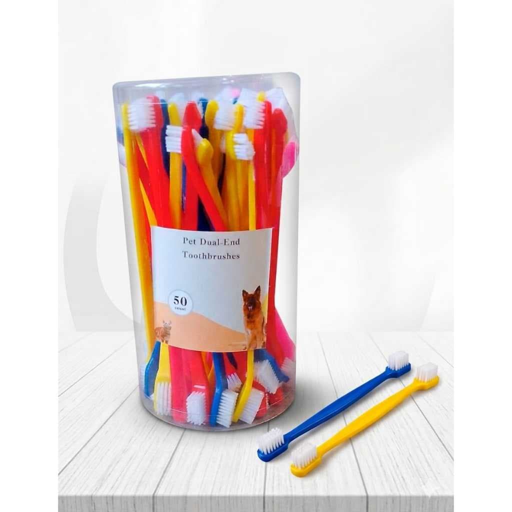 Pote 50 Escovas De Dente Para Cães Gatos Pet Shop Atacado