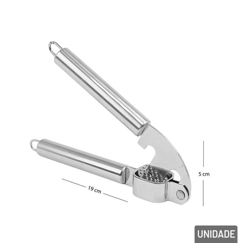 Espremedor de Alho 19cm Inox Galvanizado