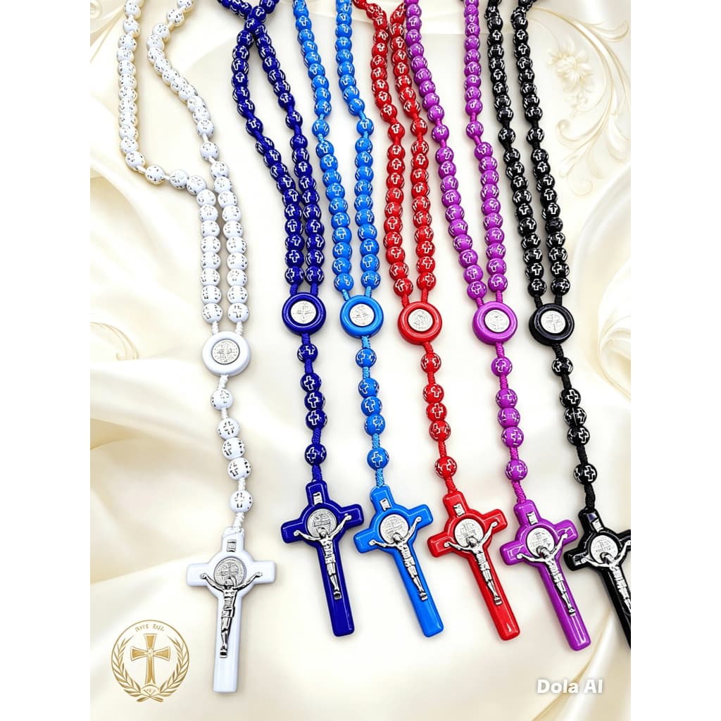 Terço Colorido com Medalha - 2 Modelos Exclusivos medalha de Nossa Senhora e São bento