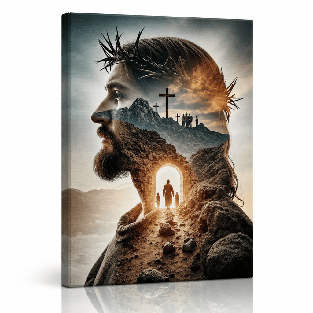 Quadro Decorativo Jesus Cristo Coroa de Espinhos Religioso Cristão Fé Oração