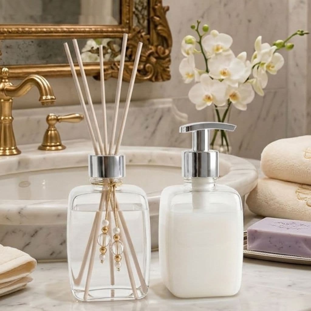 Kit Lavabo Banheiro Moderno Pet 350ml Completo Luxo - PLÁSTICO PREMIUM