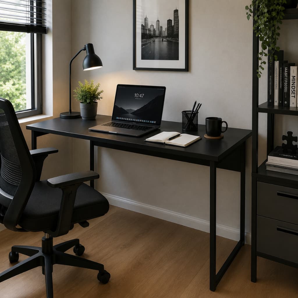 Escrivaninha 90x60 Industrial para Quarto Mesa Computador MDP Ferro
