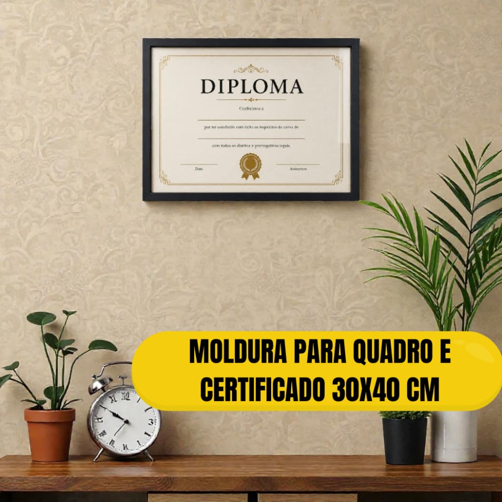 Moldura A4 30x40 cm com Acetato Moldura para Diplomas Certificados e Documentos