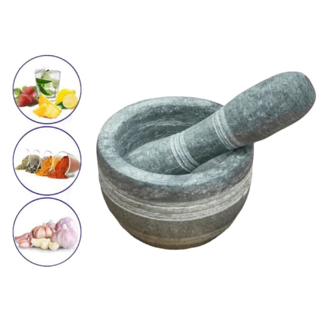 Pilão Almofariz De Pedra Sabão Natural Bem Resistente E Gostoso De Usar