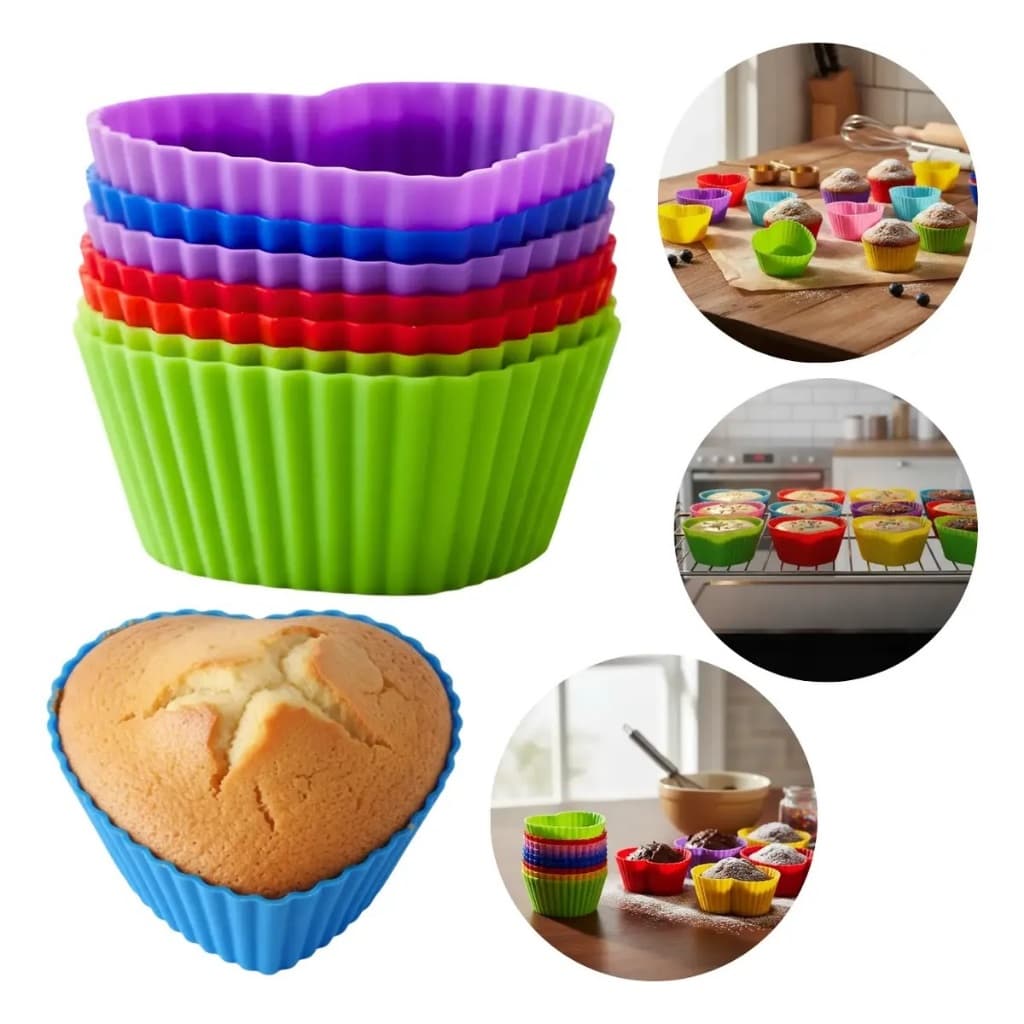 Jogo De Formas De Coração Para Cupcake Com 6 Peças