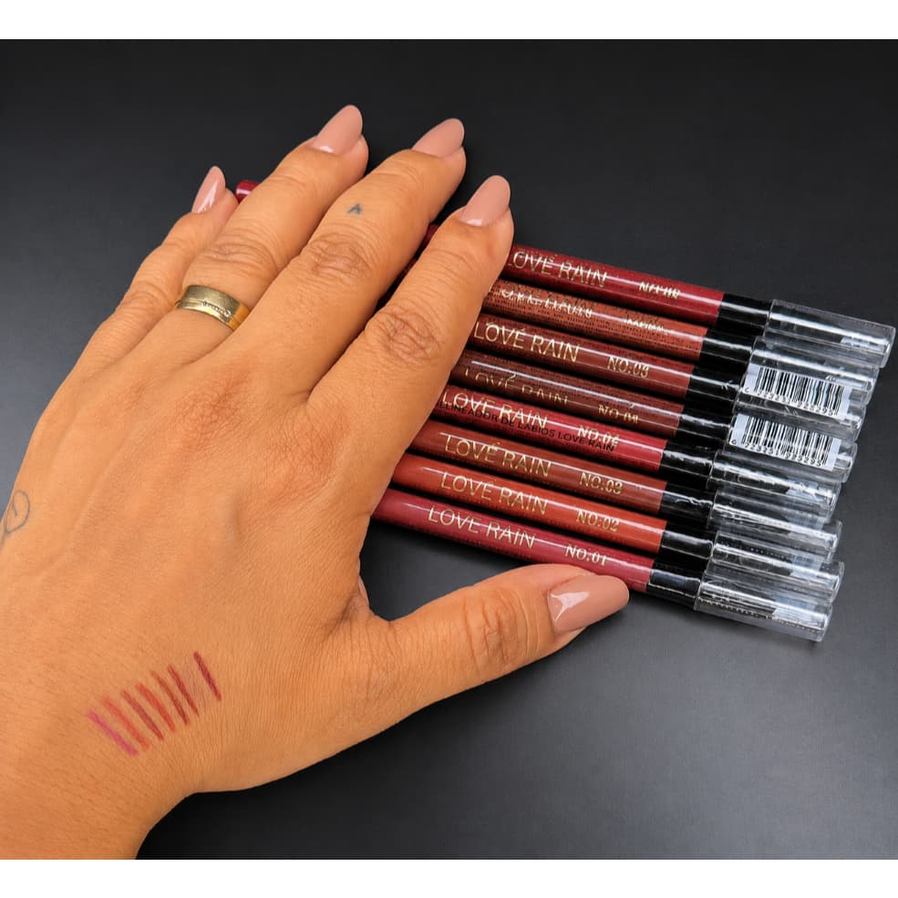 Lápis de Boca Love Rain Lápis Labial Efeito Matte Com Esfumador