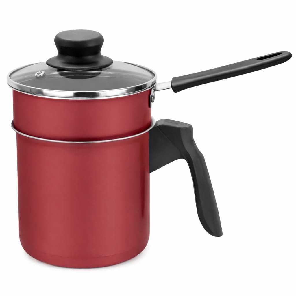 Panela de Cuscuz Cuscuzeiro Mini Individual Cozido a Vapor em Alumínio Com de Tampa de Vidro