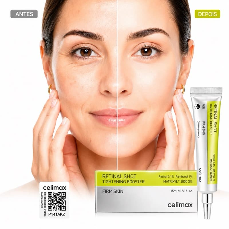 Celimax Original Retinal Shot Tightening Booster 15ml Sérum Facial com Retinal 0,1% com Retinal e Peptídeos