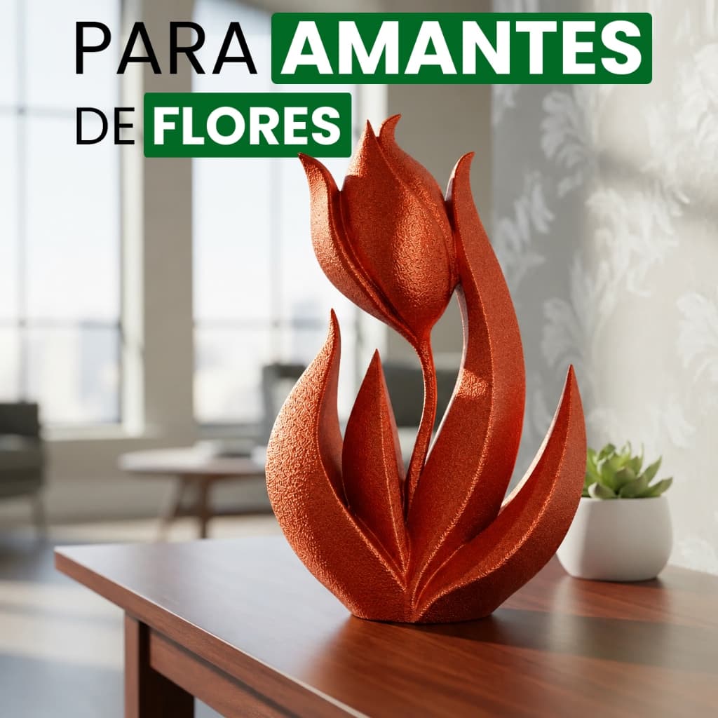 Escultura Tulipa Metálica Decorativa Abstrata Moderna Para Sala Escritório Presente Decoração Flor