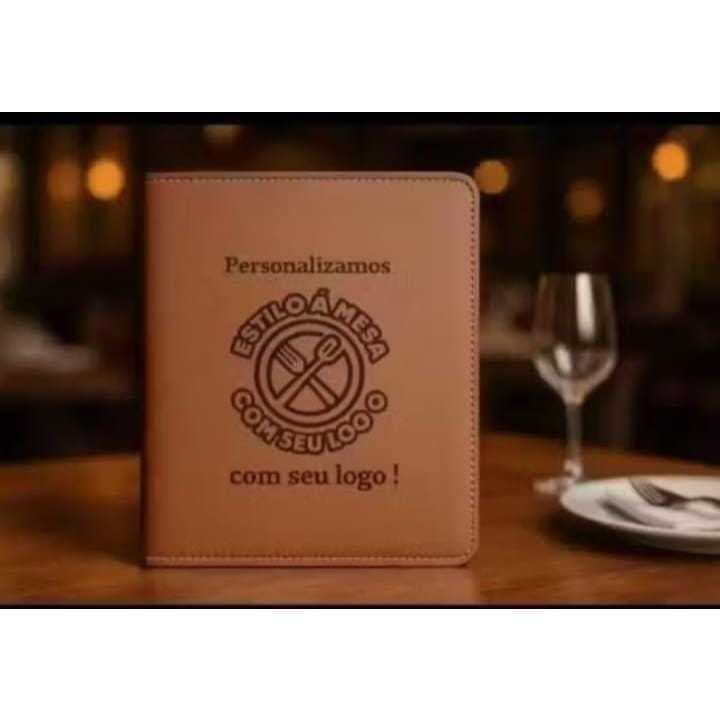 60 Cardápios Capa A4 Resistente Para Restaurante +logo .